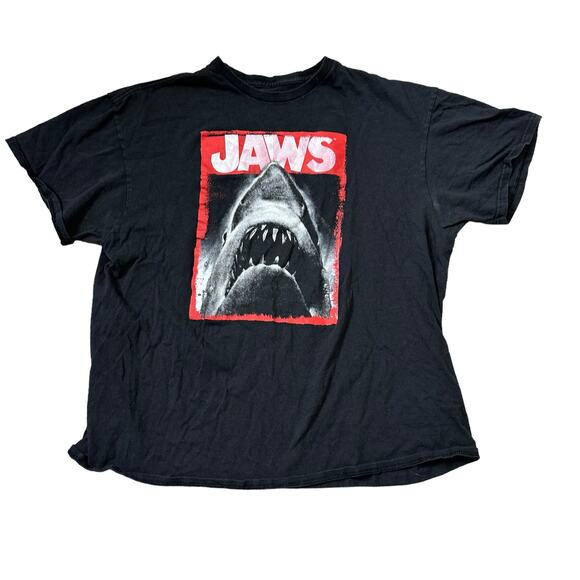 Vintage Horror Tee Jaws Black Short Sleeve XL Men's Unisex 90s Shark - Picture 1 of 4